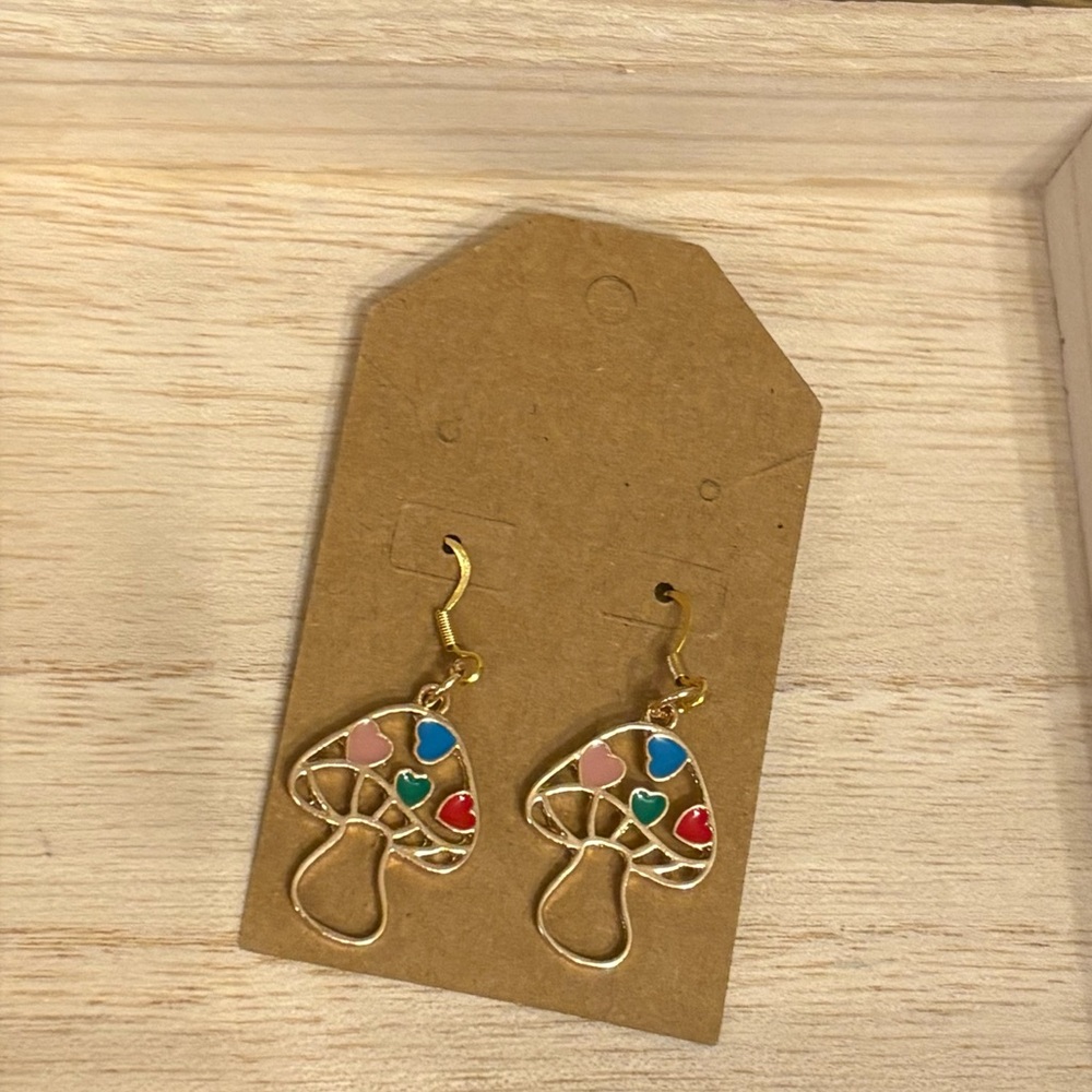 Colorful Mushroom Earrings